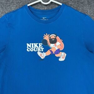 Nike Court Tee shirt Mens M Blue Slam Hike Man Tennis Short sleeve DC5376-301